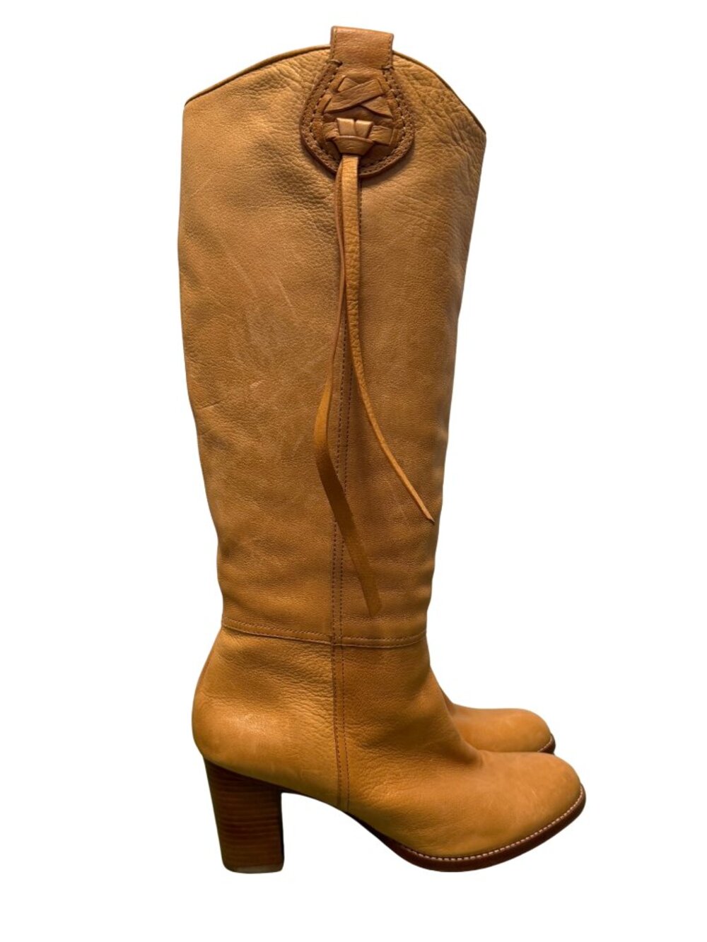 Coach Selena Tan Genuine Leather Knee-High Heeled Boots size 9.5